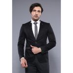 Wessi Erkek Hakim Yaka Slim Fit Ceket - Siyah - 50