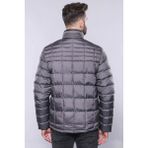 Wessi Erkek Kapitone Dikiş Detaylı Slim Fit Mont - Gri - 46