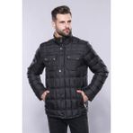 Wessi Erkek Kapitone Dikiş Detaylı Slim Fit Mont - Siyah - 48