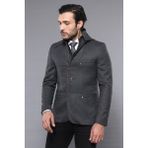 Wessi Erkek Kapüşonlu Fermuarlı Slim Fit Ceket - Kahverengi - 54