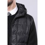Wessi Erkek Kapüşonlu Kapitone Slim Fit Kaban - Siyah - 46