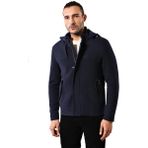 Wessi Erkek Kapüşonlu Kol Fermuarlı Slim Fit Kaban - Lacivert - 46