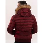 Wessi Erkek Kapüşonlu Slim Fit Şişme Mont - Bordo - 56