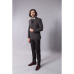Wessi Erkek Kruvaze Sivri Yaka Slim Fit Ceket - Lacivert - 50