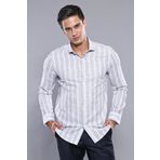 Wessi Erkek Lacivert Ekose Desen Slim Fit Uzun Kollu Gömlek