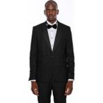 Wessi Erkek Şal Yaka Smokin Ceket Slim Fit Ceket - Siyah - 56