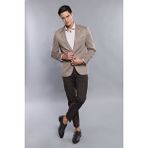 Wessi Erkek Sivri Yaka Slim Fit Ceket - Krem - 54