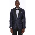 Wessi Erkek Sivri Yaka Slim Fit Ceket - Lacivert - 46