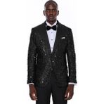 Wessi Erkek Sivri Yaka Slim Fit Ceket - Siyah - 58