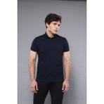 Wessi Erkek Slim Fit Polo Yaka Düz Tişört - Lacivert