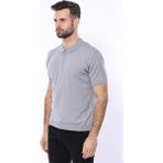 Wessi Erkek Slim Fit Polo Yaka Örme Düz Pamuk Tişört - XXL - Gri