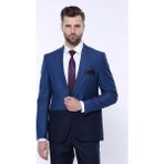 Wessi Erkek Slim Fit Renk Geçişli Takım Elbise - 52 - 6 Drop - Lacivert