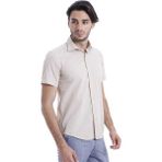 Wessi Erkek Terikoton Slim Fit Gömlek - Bej