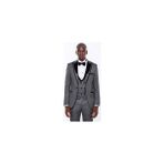 Wessi Erkek Yelekli Damatlık Slim Fit Takım Elbise - 50 - 6 Drop - Gri