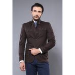 Wessi Hakim Yaka Erkek Trençkot - Kahverengi