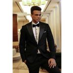 Wessi Hipnoz Desen Sivri Yaka Slim Fit Siyah Erkek Smokin Ceket