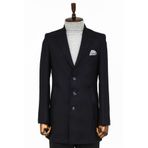 Wessi Kaşe Slim Fit Geniş Yaka Gri Erkek Kaban