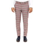 Wessi Kırmızı Ekose Desenli Slim Fit Gri Erkek Pantolon
