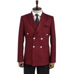 Wessi Kruvaze Slim Fit Bordo Erkek Ceket