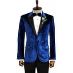 Wessi Lacivert Slimfit Sivri Yaka Damatlık Ceket - 46