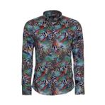 Wessi Leopar Desenli Slim Fit Uzun Kollu Çok Renkli Erkek Gömlek