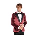 Wessi Simli Slim Fit Kadife Bordo Erkek Smokin Ceket