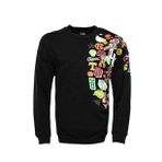 Wessi - Siyah Bisiklet Yaka Baskı Detaylı Sweatshirt