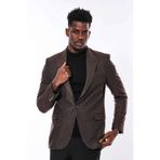 Wessi Slim Fit Desenli Kahverengi Erkek Ceket