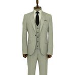 Wessi Tek Düğmeli Slim Fit Gri Yelekli Erkek Takım Elbise - Wessi - 60