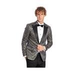 Wessi Tüy Desenli Slim Fit Lacivert Erkek Smokin Ceket