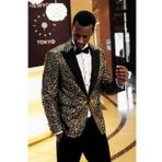 Wessi Tüy Desenli Slim Fit Siyah Erkek Smokin Ceket