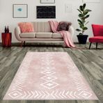 West Home Dijital Baskı Yıkanabilir Kaymaz Taban Salon Halısı Mutfak Halısı Yolluk ve Banyo Paspası - 100 x 200 cm - Pembe
