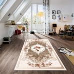 West Home Dijital Baskı Yıkanabilir Kaymaz Taban Salon Halısı Mutfak Halısı Yolluk ve Banyo Paspası - 180 x 280 cm - Kahverengi