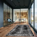West Home Dijital Baskı Yıkanabilir Kaymaz Taban Salon Halısı Mutfak Halısı Yolluk ve Banyo Paspası - 80 x 200 cm - Siyah
