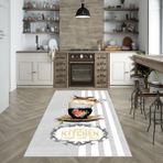 West Home Dijital Baskılı Yıkanabilir Kaymaz Taban Mutfak Halısı - 100 x 300 cm - Gri