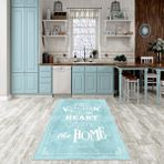 West Home Dijital Baskılı Yıkanabilir Kaymaz Taban Mutfak Halısı - 60 x 100 cm - Turkuaz