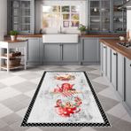 West Home Dijital Baskılı Yıkanabilir Kaymaz Taban Mutfak Halısı - 80 x 150 cm - Gri