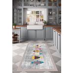 West Home Dijital Baskılı Yıkanabilir Kaymaz Taban Mutfak Halısı