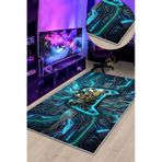 West Home Gamer Halısı Yıkanabilir Kaymaz Taban Led Işık Görselli Genç Odası Için Oyuncu Halısı Wh 547 Green