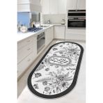 West Home Makinede Yıkanabilir Kaymaz Taban Leke Tutmaz Gri Mutfak Halısı Mutfak Yolluk ve Balkon Halısı - 60 x 400 cm