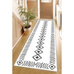 West Home Makinede Yıkanabilir Kaymaz Taban Leke Tutmaz Modernkesme Yolluk Mutfak Yolluk Halı Yolluk - 120 x 180 cm - Beyaz