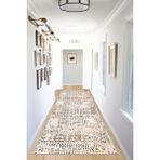 West Home Makinede Yıkanabilir Kaymaz Taban Leke Tutmaz Modernkesme Yolluk Mutfak Yolluk Halı Yolluk - 120 x 300 cm - Bej