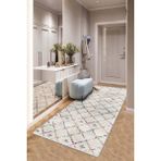 West Home Makinede Yıkanabilir Kaymaz Taban Leke Tutmaz Modernkesme Yolluk Mutfak Yolluk Halı Yolluk - 160 x 230 cm - Beyaz