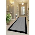 West Home Makinede Yıkanabilir Kaymaz Taban Leke Tutmaz Modernkesme Yolluk Mutfak Yolluk Halı Yolluk - 180 x 300 cm - Gri