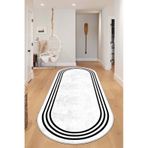 West Home Makinede Yıkanabilir Kaymaz Taban Leke Tutmaz Oval Modern Yolluk Ev Dekorasyonu İçin Beyaz Kesme Yolluk Wh413 White Oval Yolluk