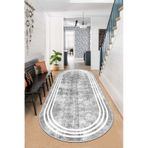 West Home Makinede Yıkanabilir Kaymaz Taban Leke Tutmaz Oval Modern Yolluk Ev Dekorasyonu İçin Gri Kesme Yolluk Wh413 Grey Oval Yolluk