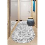 West Home Makinede Yıkanabilir Kaymaz Taban Leke Tutmaz Oval Modern Yolluk Ev Dekorasyonu İçin Gri Kesme Yolluk Wh548 Grey Oval Yolluk