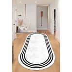 West Home Makinede Yıkanabilir Kaymaz Taban Leke Tutmaz Oval Yolluk Ev Dekorasyonu Için Beyaz Kesme Yolluk - 100 x 200 cm