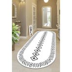 West Home Makinede Yıkanabilir Kaymaz Taban Leke Tutmaz Oval Yolluk Ev Dekorasyonu Için Beyaz Kesme Yolluk - 200 x 350 cm