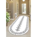 West Home Makinede Yıkanabilir Kaymaz Taban Leke Tutmaz Oval Yolluk Ev Dekorasyonu İçin Beyaz Kesme Yolluk 375 White Oval Yolluk
